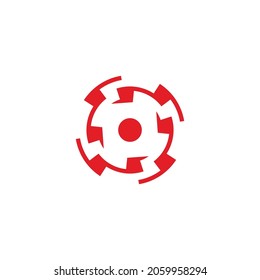 kreisgeometrische Form der Sonnenenergie Zickzack-Design-Logo, Vektorgrafik