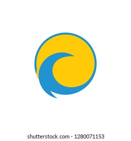 circle geometric sun waves circle logo vector