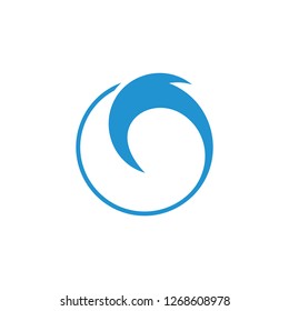 circle geometric waves silhouette circle frame logo vector