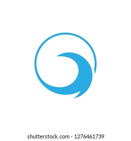 circle geometric waves silhouette circle frame logo vector