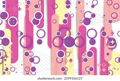 Circle geometry background with pastel colors, vector, editable.
