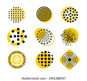 circle geometry creative design vector illustration. set of different circle geometry design. circle of different shapes for design creative