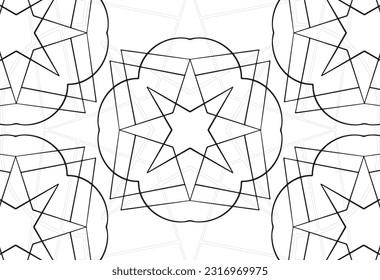 Geometría circular elemento decorativo composición ornamental ornamento patrón de dibujo a mano alzada línea de impresión fondo postal
