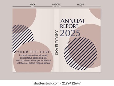 circle geometry style book cover. modern and minimalist annual report template set