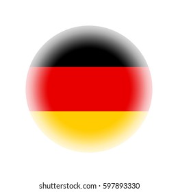 Circle Germany flag, isolated on white background, vector illustration.