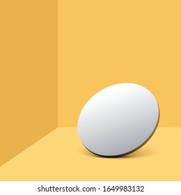 circle glass in studio with pop colour, vector background