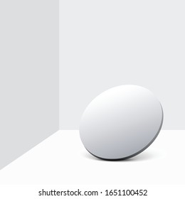 circle glass in studio with pop colour, vector background