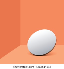circle glass in studio with pop colour, vector background