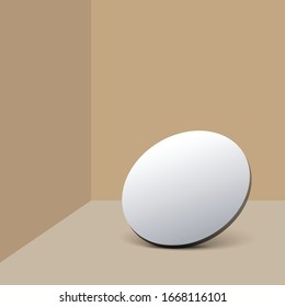 circle glass in studio with pop colour, vector background