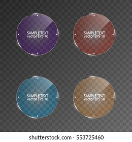 Circle glass templates for text, vector eps_10