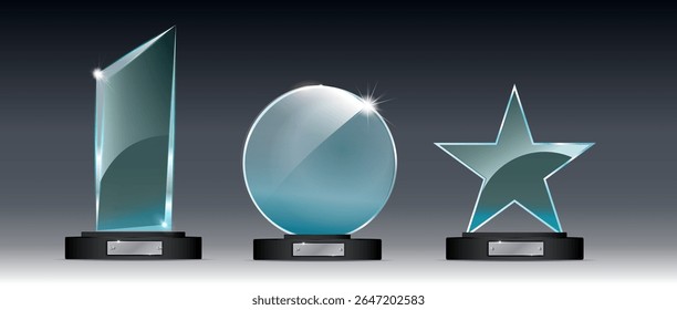 Prêmio Circle Glass Trophy. Ilustração vetorial isolada no plano de fundo transparente