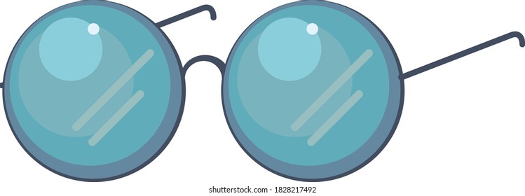 Circle glasses, illustration, vector on white background