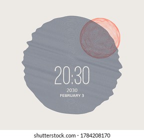 Circle with glitch effect. Abstract striped element with optical illusion. Vector illustration for cover, poster, banner or flyer. 