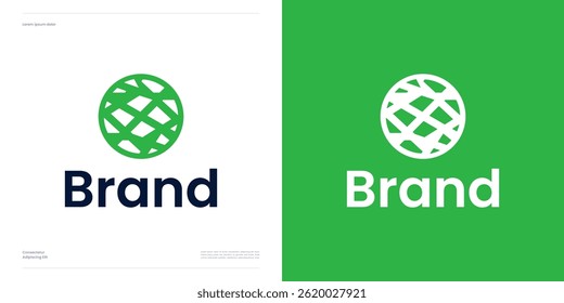 Círculo global con estilo abstracto del espacio negativo, Ilustración vectorial del diseño del icono del logotipo editable para la tecnología y el negocio de la identidad de la marca