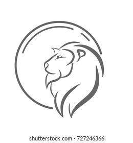 circle globe elegant lion draw