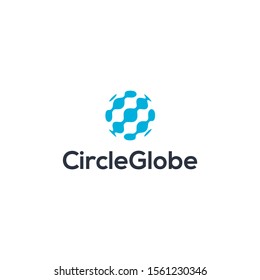 Circle globe logo design concept