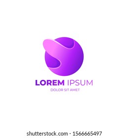Circle globe logo design with purle color gradient for rebranding and start new business. Modern style. Vector Illustration EPS 10