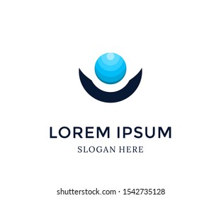 circle globe logo. Isolated on white background. Vector Illustration. Abstract vector logo icon, Simple logo and template design. Initiall icons for company, logo brand business.