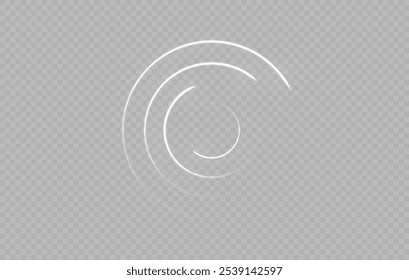 Circle of glowing light explodes on a transparent background. White circle frame. Glowing neon round frame. Set of neon glowing circles. Glowing rings on a dark background. Vector sparkles. To center 