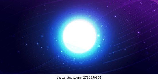 Kreis leuchtet mit Lichteffekt glitzert auf dunklem Hintergrund. Futuristisches digitales Datenkonzept. Vektorgrafik