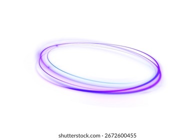 Circle glows with neon line and sparkling particle swirl across abstract background creating dynamic vector motion and bright effect