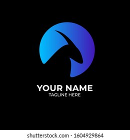 Circle goat logo illustration vector