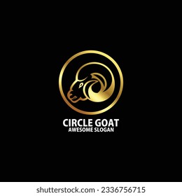 circle goat with luxury logo design elegant