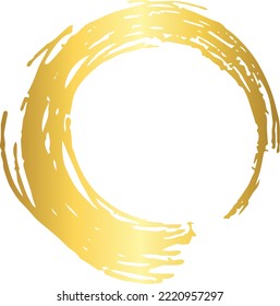 Circle Gold Brush Stroke Design Element Vector Illustration