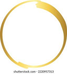 Circle Gold Brush Stroke Design Element Vector Illustration