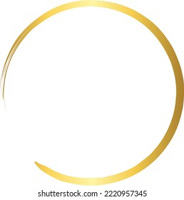 Circle Gold Brush Stroke Design Element Vector Illustration