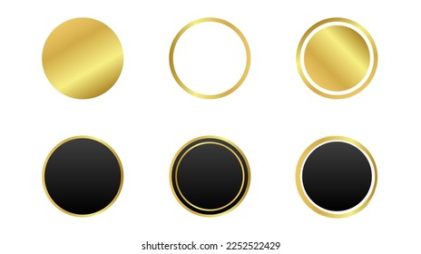 circle gold element logo design vector template