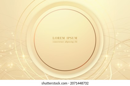 Zirkel Gold und goldener Ring mit Linien Muster abstrakten Hintergrund. Vektorgrafik
