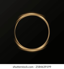 Circle of gold particles. Shining sparkles. Frame. Vector image of a golden sparkling stardust circle.
