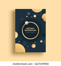 Circle gold shiny frame background for banner and posters