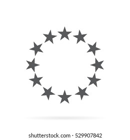 The circle of gold stars on a white background.