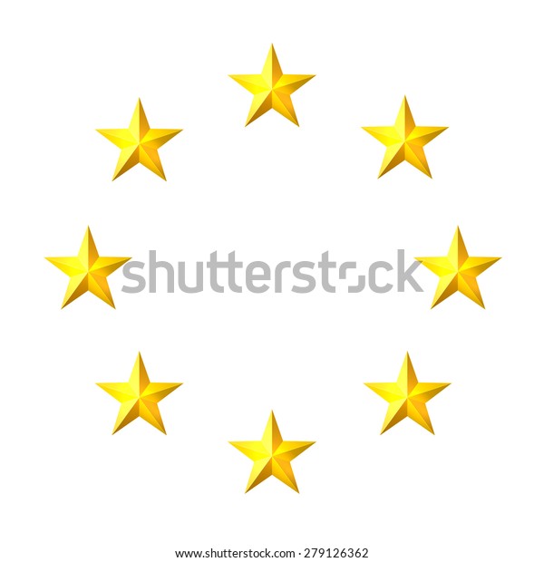 Circle Gold Stars On White Background Stock Vector (Royalty Free) 279126362