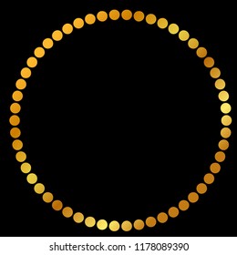 Circle Golden dot Frame, for Certificate, Placard or other Border at black background