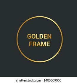 circle golden frame vector gradient