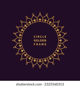 Circle Golden Frame Vector Illustration