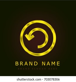 Circle golden metallic logo