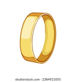 circle golden ring cartoon. round frame, shape abstract, shine light circle golden ring sign. isolated symbol vector illustration