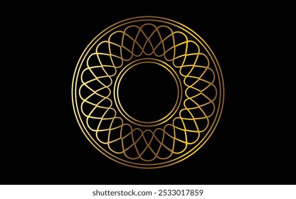 Círculo dourado simples repetição padrão vetor