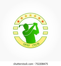 circle golf logo vector for golf club or golf tournament symbol