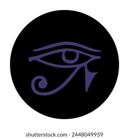 Circle Gothic Sexualität Pride Flag Illustration isoliert. Menschen, die sich für die gotische Sexszene interessieren, um sich leicht zu identifizieren. Ägypten Auge des Horus Symbol, repräsentiert Beerdigung, Nacht, dunkle Sinnlichkeit.