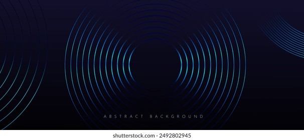 Circle Gradient. Abstract Rings, Ripple Background for Futuristic Technology Design. Geometric Pattern Stripe Line for Advertising, Web, Social Media, Posters, Banners, Covers. Vector Illustration.