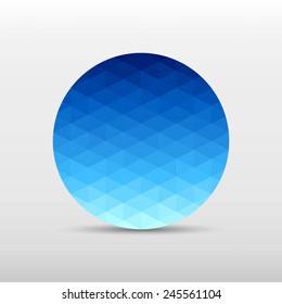 Circle Gradient Blue Color And Triangle Polygon Pattern On White Background (vector)