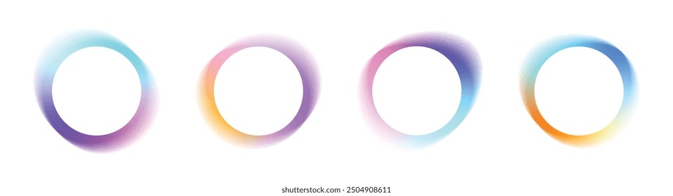 Circle gradient colorful frame watercolor logo vector design templates isolated