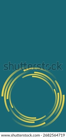 Circle gradient green yellow technology background. Geometric shapes radial connections