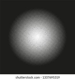 Circle gradient halftone dots background. Template texture vector illustration