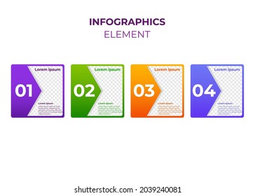 circle gradient infographic design. Four Step Infographic design template. 